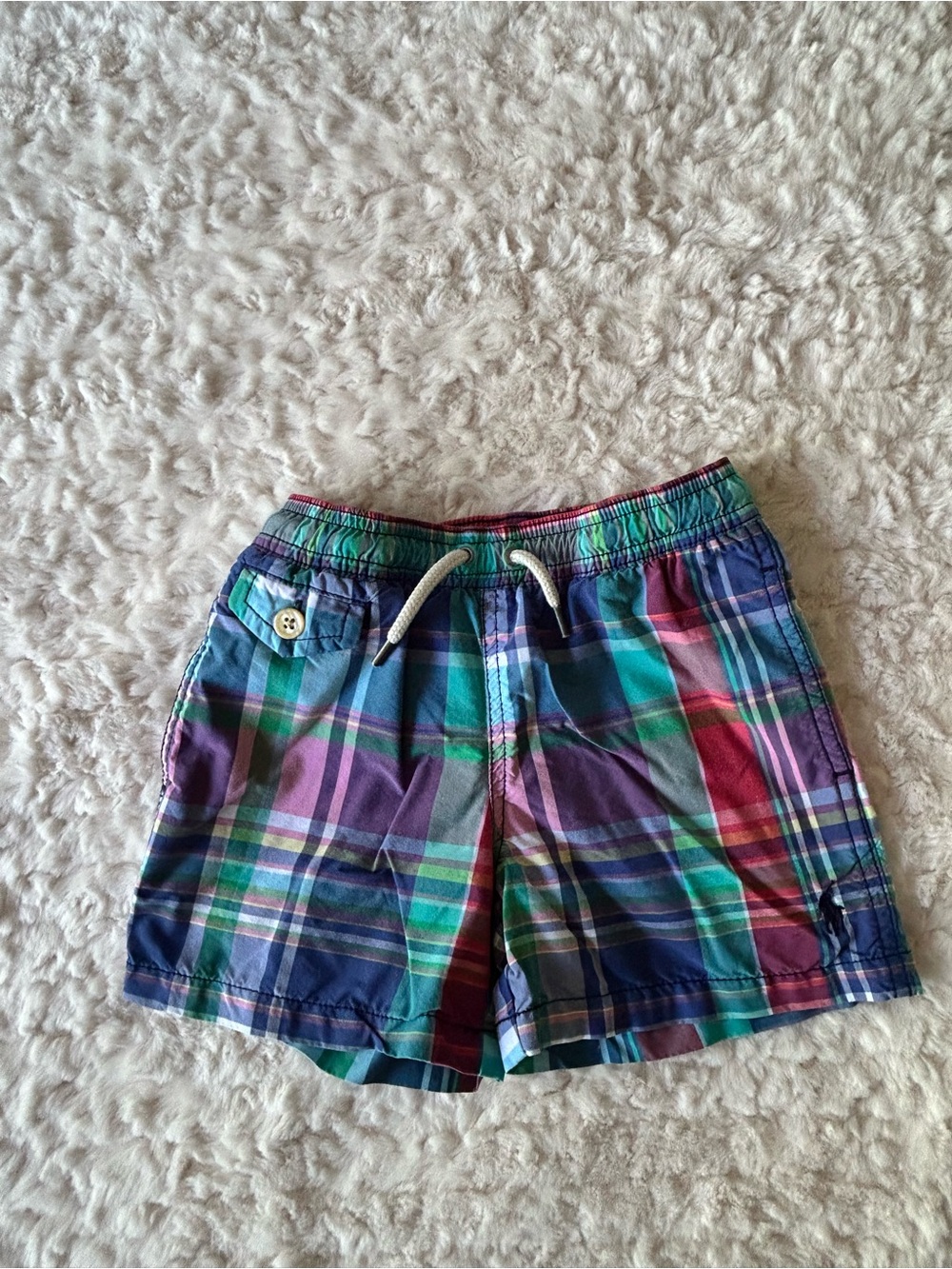 Polo by Ralph Lauren Kids Plaid Shorts in Blue, Green & Red